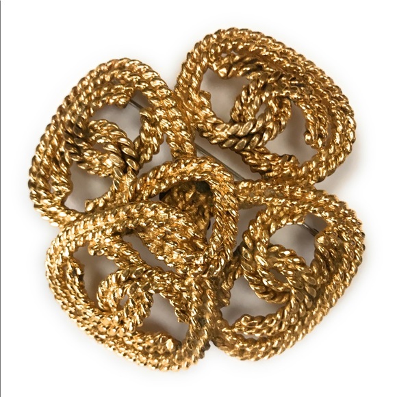 CHANEL Jewelry - Vintage Large Gold Plated CHANEL Brooch.